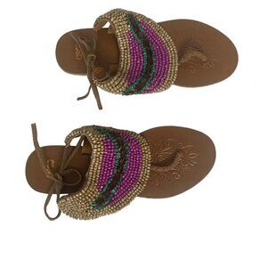 Asos Womens Sandals Beaded Decorative Size 3/36